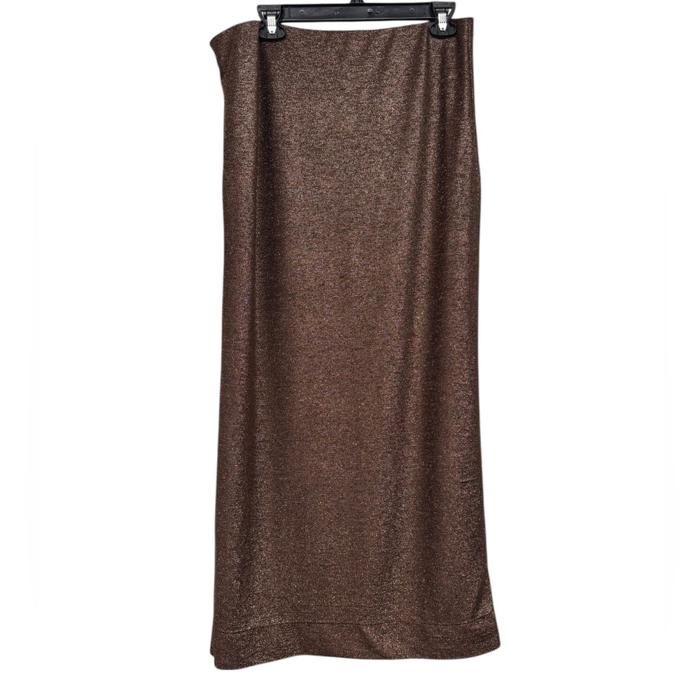 Reformation Shimmering Brown Maxi Skirt XL